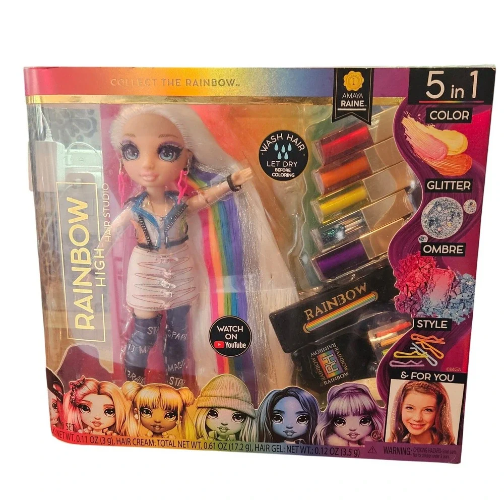 Rainbow High Hair Studio Amaya Raine Doll 5-in-1 Washable Hair Color Playset MGA